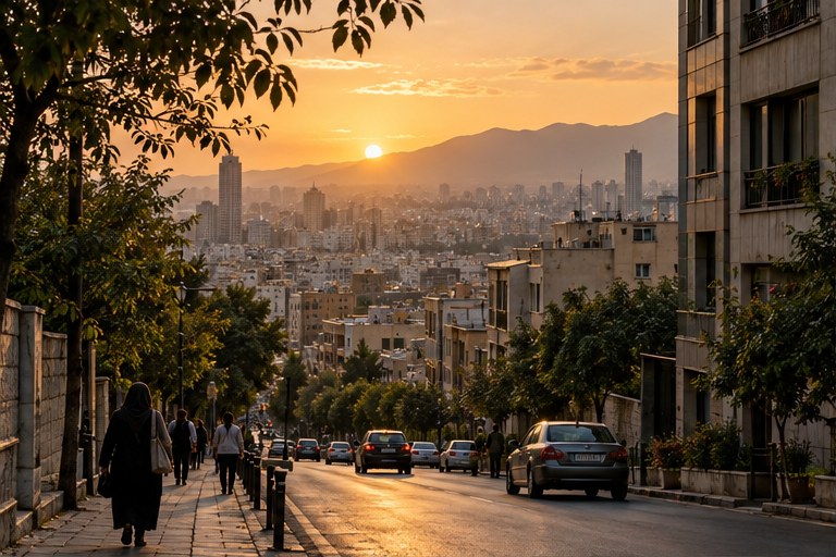 قدم‌زدن در خیابانی آرام و سرسبز